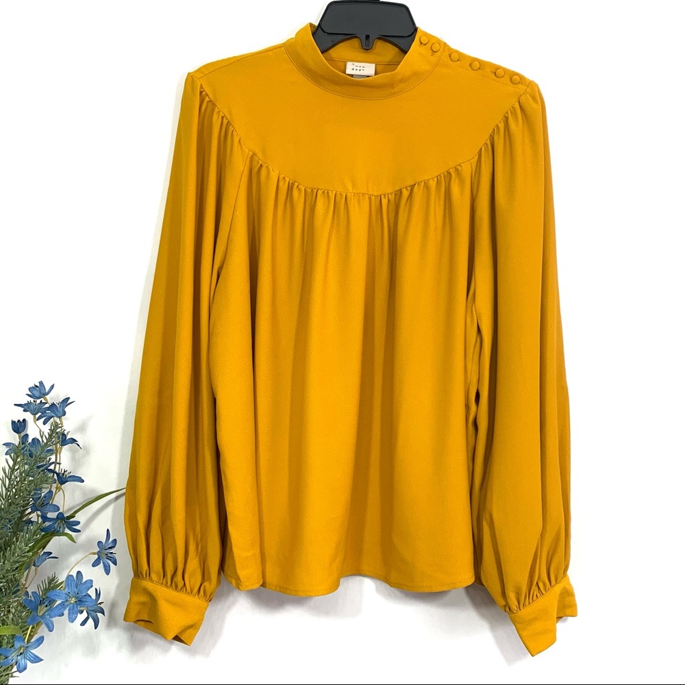 A New Day Women’s Yellow Mustard Long Sleeve Blouse - NWT
